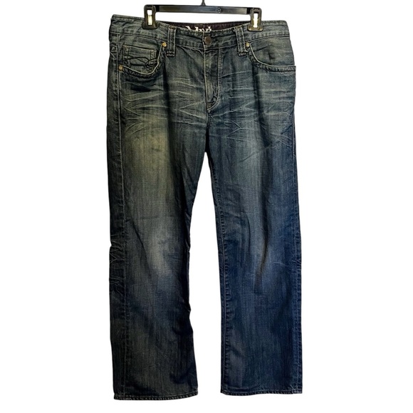 Mavi Jeans Men 34x32 Blue Marco Straight Relaxed Fit Y2K Skater Whiskering - Picture 1 of 10